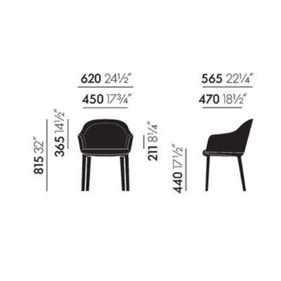 Vitra Softshell Chair, Fabric, Leather Upholstery-51512