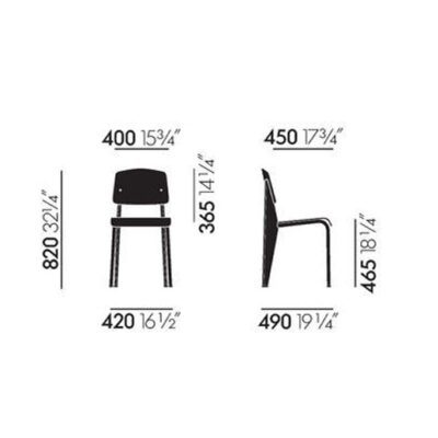 Vitra Standard SP Chair, Solid Wood and Metal-51272