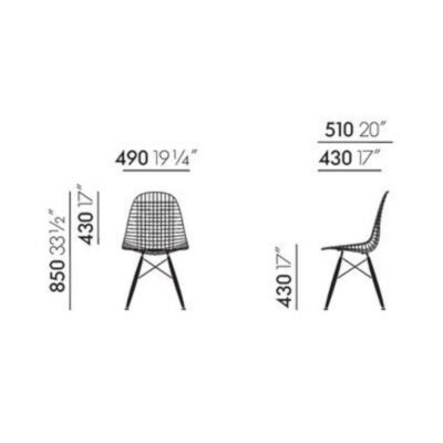 Vitra DKW Wire Chair with Seat & Back Cushion-78196