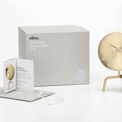 Vitra Tripod Desk Clock, Brass-66465