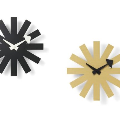 Vitra Asterisk Wall Clock, Black, Brass-65985