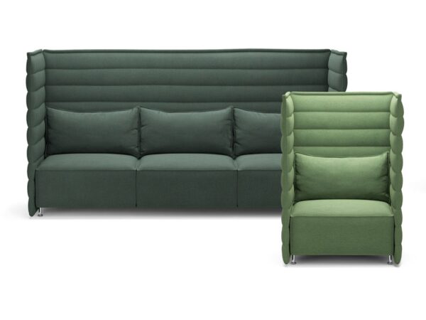 Vitra Alcove Plume High Back Three-Seater Sofa, Fabric Upholstery-53212