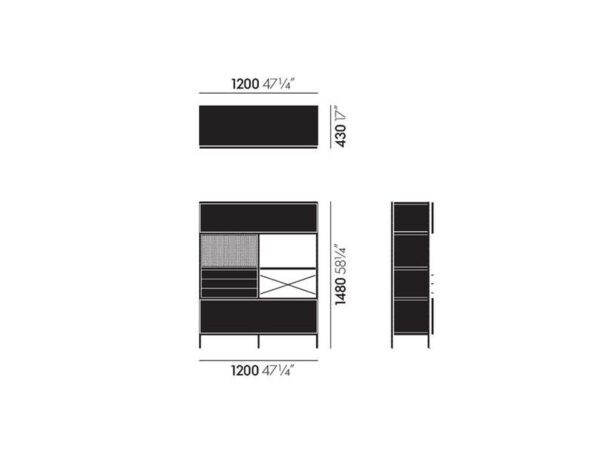 Vitra Eames ESU Storage Bookcase Unit-53324