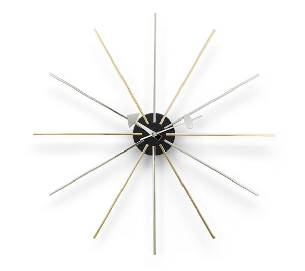 Vitra Star Wall Clock, Chrome and Brass-0