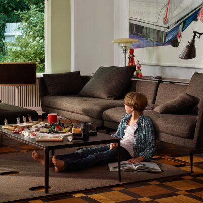 Vitra Suita Three-Seater Sofa, Fabric, Leather Upholstery-53273