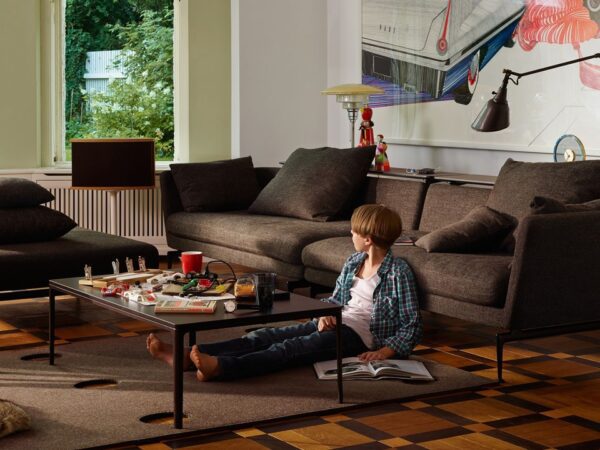 Vitra Suita Three-Seater Sofa, Fabric, Leather Upholstery-53273