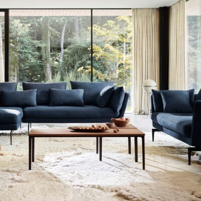 Vitra Suita Three-Seater Sofa, Fabric, Leather Upholstery-53271