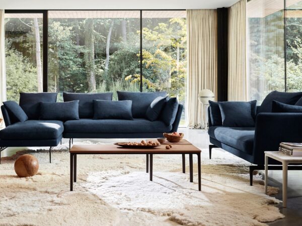 Vitra Suita Three-Seater Sofa, Fabric, Leather Upholstery-53271