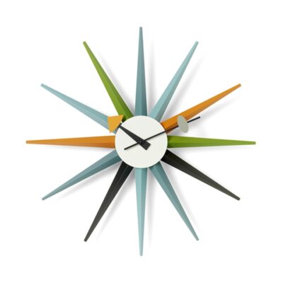 Vitra Sunburst Wall Clock, Wood and Metal-0