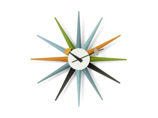 Vitra Sunburst Wall Clock, Wood and Metal-0