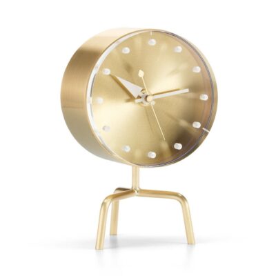 Vitra Tripod Desk Clock, Brass-0