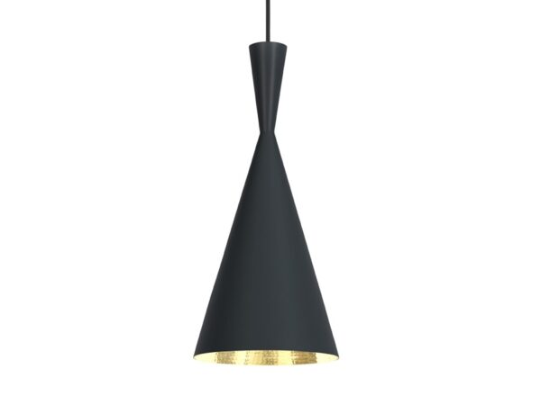 Black Beat Tall Pendant Light By Tom Dixon at Urbansuite