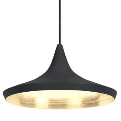 Black Beat Wide Pendant Light By Tom Dixon at Urbansuite