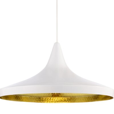 White Beat Wide Pendant Light By Tom Dixon-0