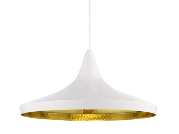 White Beat Wide Pendant Light By Tom Dixon-0