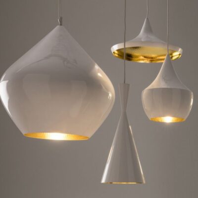 White Beat Wide Pendant Light By Tom Dixon-54206