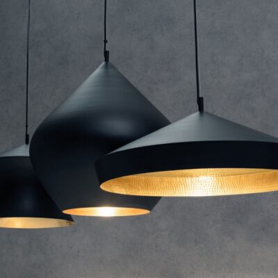 Black Beat Flat Pendant Light By Tom Dixon-54379