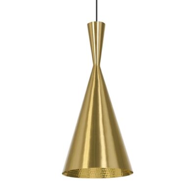 Brass Beat Tall Pendant Light By Tom Dixon at Urbansuite