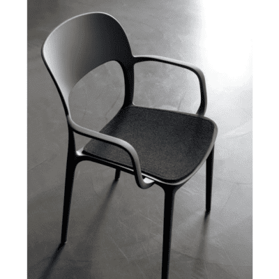 Gipsy Black Chair with Arms by Bontempi Casa