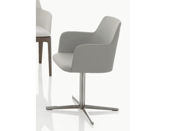 Margot Swivel Chair with Arms and Central Leg by Bontempi Casa