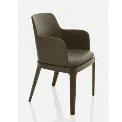 Margot Chair with Arms and Wooden Frame by Bontempi Casa