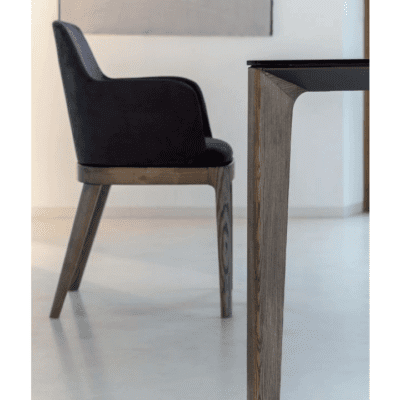 Margot Chair with Arms and Wooden Frame by Bontempi Casa