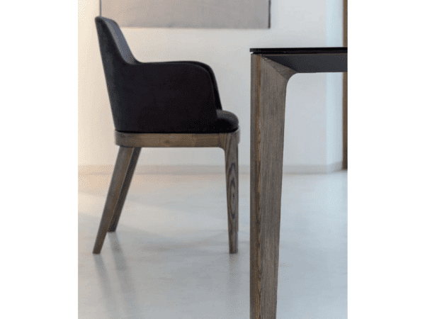 Margot Chair with Arms and Wooden Frame by Bontempi Casa