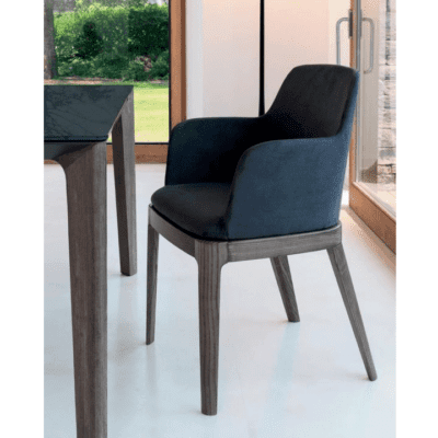 Margot Chair with Arms and Wooden Frame by Bontempi Casa