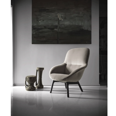 Bontempi Casa Long Island Armchair with Wood Legs at Urbansuite