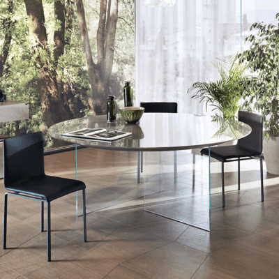 Round XGlass Air Table by Lago