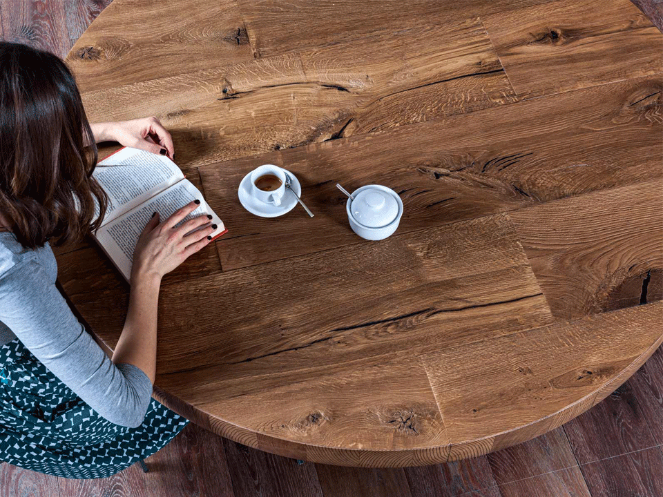 Round Wood Air Table by Lago