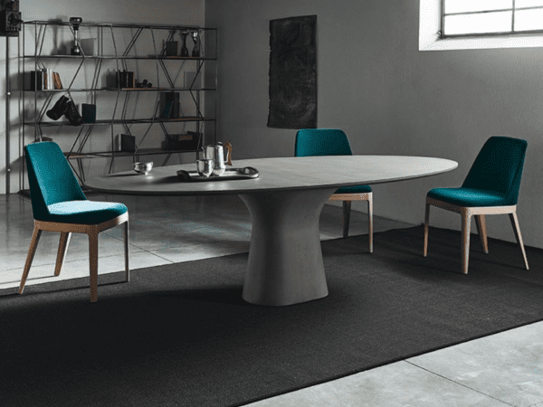 Podium Rounded Fixed Table by Bontempi Casa