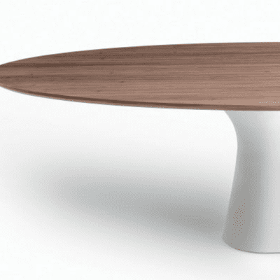 Podium Rounded Fixed Table by Bontempi Casa