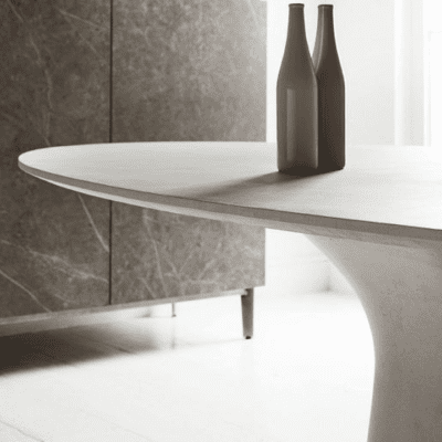 Podium Rounded Fixed Table by Bontempi Casa