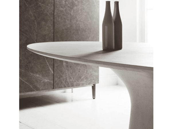 Podium Rounded Fixed Table by Bontempi Casa