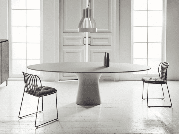 Podium Rounded Fixed Table by Bontempi Casa