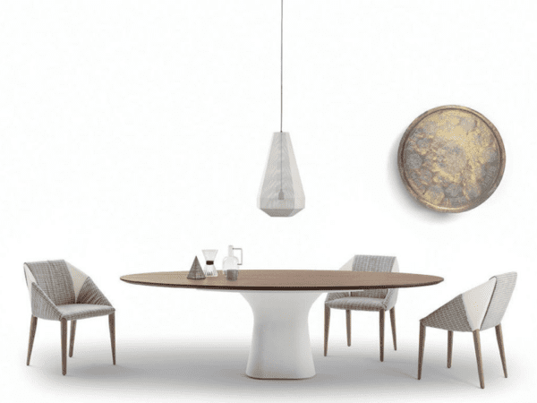 Podium Rounded Fixed Table by Bontempi Casa