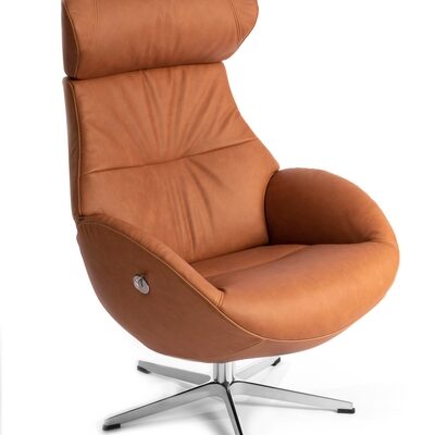 Conform Globe Armchair Lounge Chair Swivel Base in Fabric or Leather