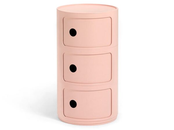 Kartell 3 Door Componibili Bio Pink Storage Unit