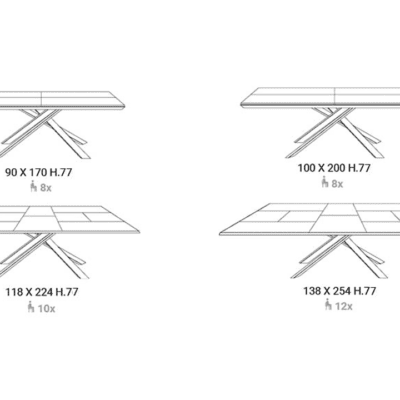 Ozzio Italia 4x4 Extending Table