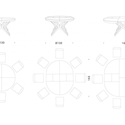 Ozzio Italia Big Round Extending Dining Table