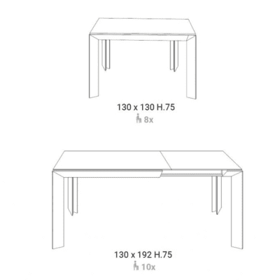 Ozzio Italia Metro Quadro Extending Table