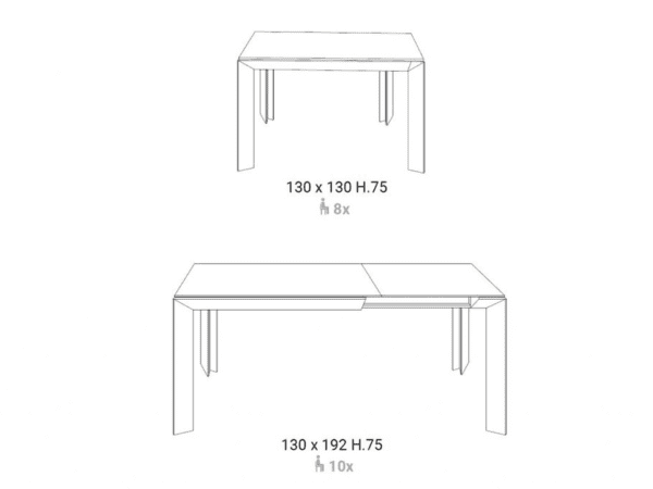 Ozzio Italia Metro Quadro Extending Table