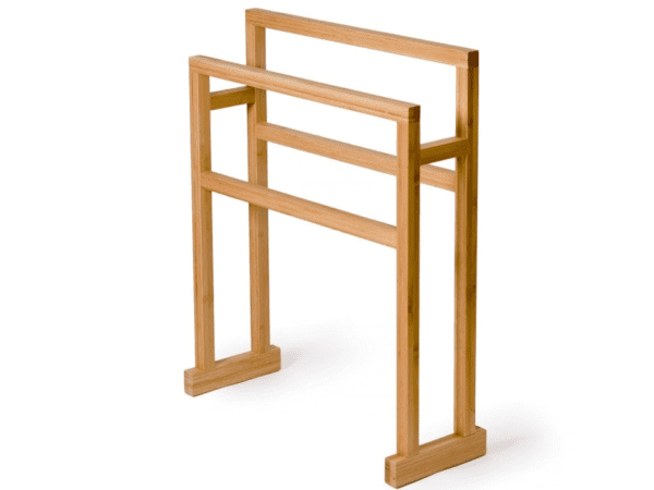 Wireworks Arena Freestanding Towel Rail Bamboo