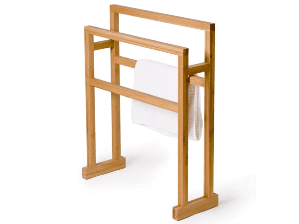 Wireworks Arena Freestanding Towel Rail Bamboo