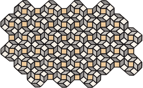 GAN Rugs Parquet Rhomb Rug, Wool, Reversible-64709