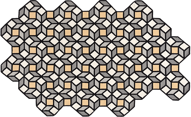 GAN Rugs Parquet Rhomb Rug, Wool, Reversible-64709