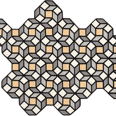 GAN Rugs Parquet Rhomb Rug, Wool, Reversible-0