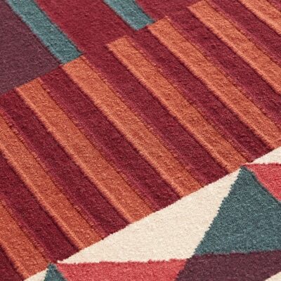 GAN Rugs Kilim Ndebele Rug, Wool-64725