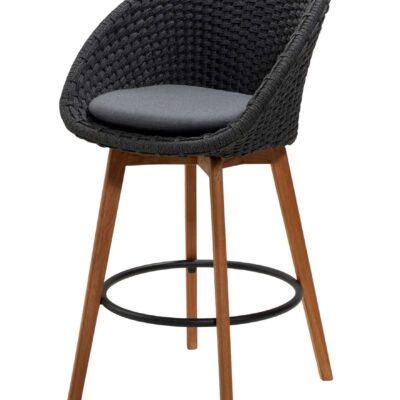 Cane-line Peacock Bar Chair Soft Rope with Teak Legs